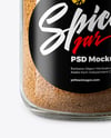 Clear Glass Jar with Ground Nutmeg Mockup