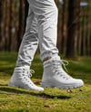 Pair of Hiking Boots on Woman's Legs Mockup