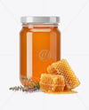 Clear Glass Jar with Heather Honey Mockup