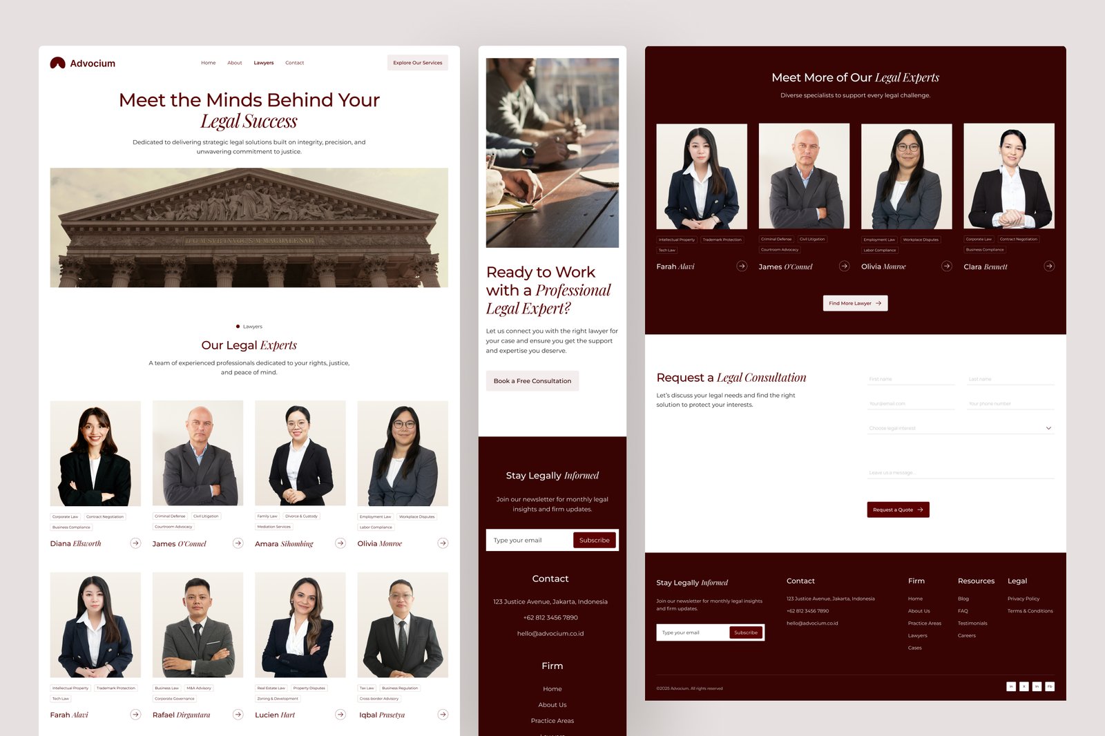 Advocium – Law Firm Website UI Figma Template