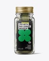 Square Glass Jar with Bay Leaves Mockup