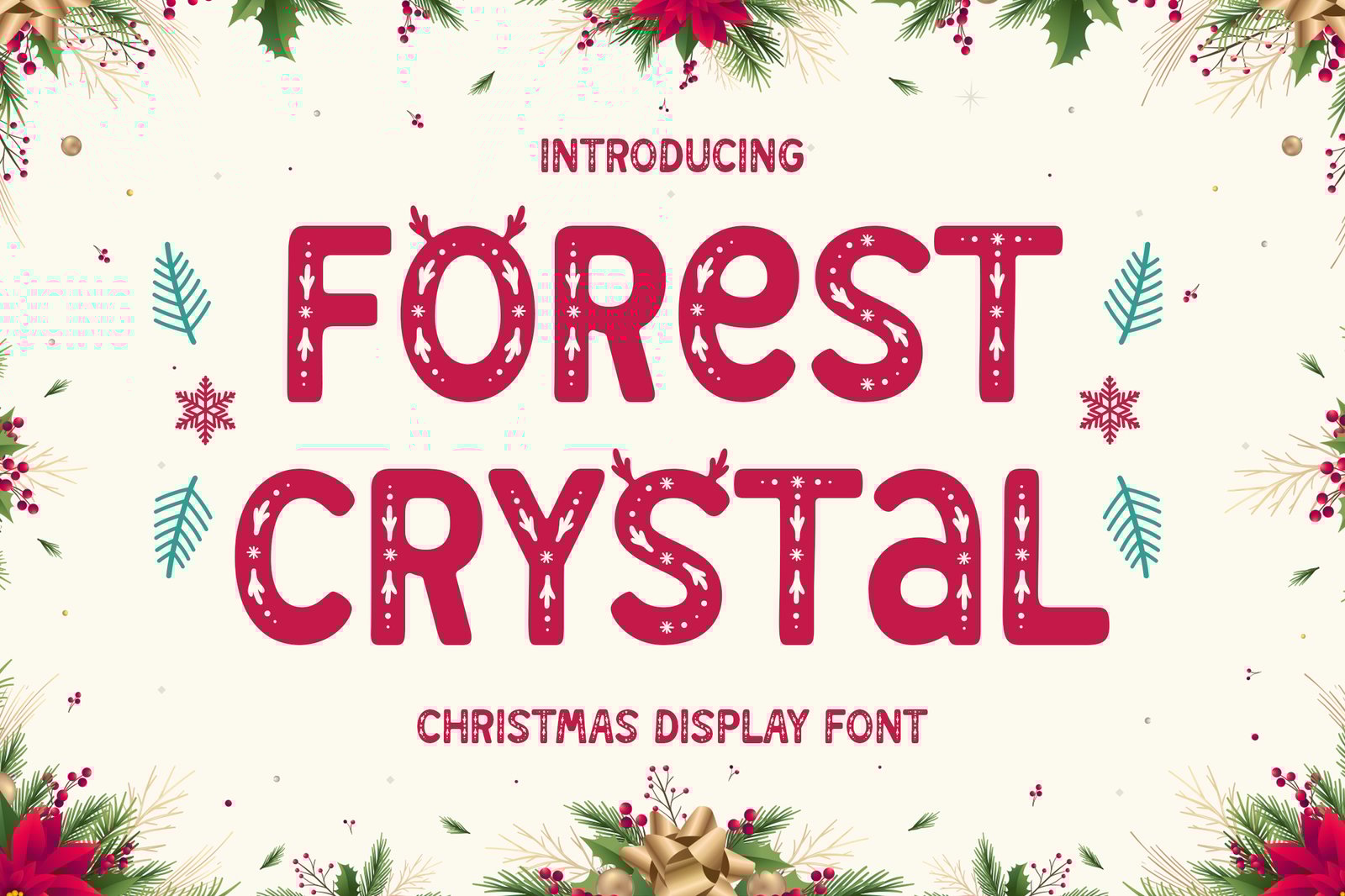 DT Forest Crystal - Christmas Display Font