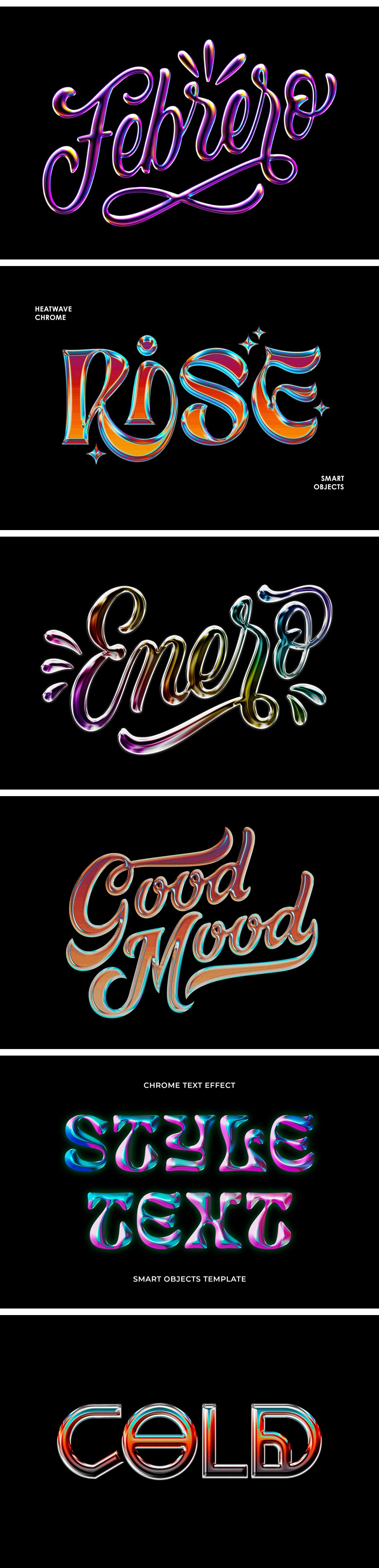 Iridescent Chrome Text &amp; Logo Effect