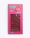 Milk Chocolate Bar with Raspberry Slices Mockup