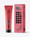Matte Cosmetic Tube with Box Mockup
