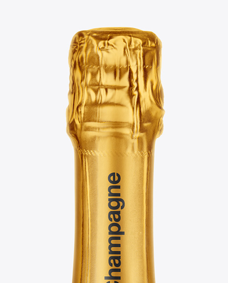 Green Glass Champagne Bottle Mockup