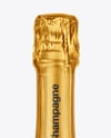 Green Glass Champagne Bottle Mockup