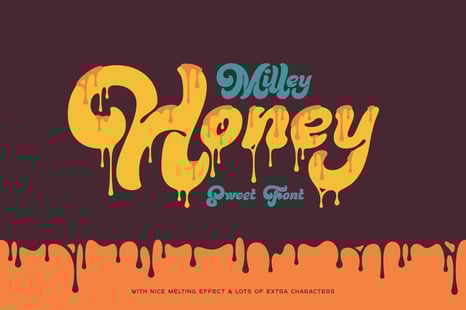 Milley Honey — Sweet Melting Font - Modern symbols