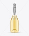 Clear Glass White Champagne Bottle Mockup