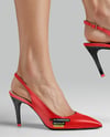 Pair of Slingbacks on Woman's Legs Mockup
