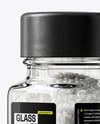 Square Glass Jar with Coarse Sea Salt Mockup