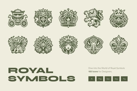 Royal Symbols Icon Set - Medieval