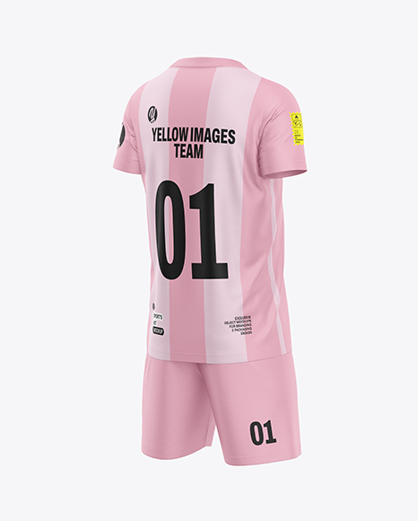 Kids Sports Kit Mockup - Back Half Side View - Kit mockup psd