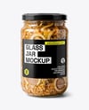Glass Jar with Canned Stewed Meat Mockup
