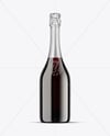 Green Glass Red Champagne Bottle Mockup