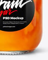 Clear Glass Jar with Peach Preserves Mockup