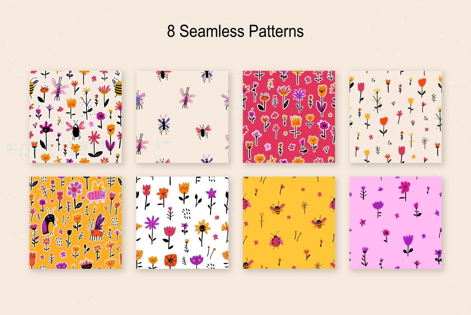 &#034;Let`s Plant Some Fun&#034; Illustrations set