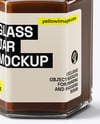 Glass Hexagonal Jar with Chocolate Fudge Sauce Mockup