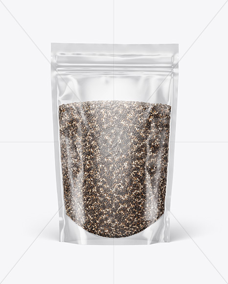 Stand-Up Pouch w/ Chia Seeds Mockup