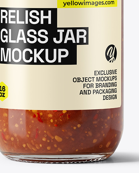 Jar with Sweet Relish Sauce Mockup
