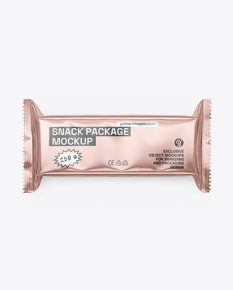 Metallic Snack Package Mockup - Cookie packaging mockup