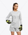 Female Soccer Goalkeeper Wearing Long Sleeve Jersey Mockup