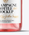 Clear Glass Pink Champagne Bottle Mockup