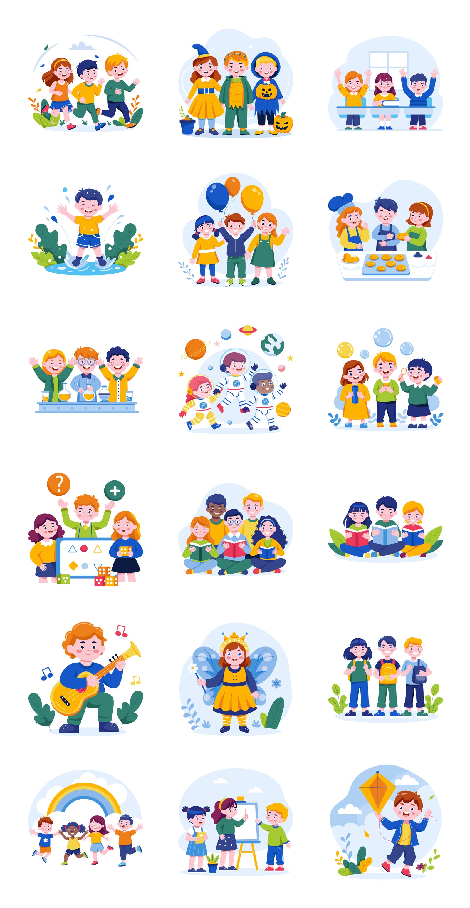 Childrens Day Illustration Set