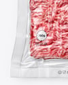 Clear Plastic Flow-Pack with Minced Meat Mockup
