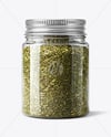 Plastic Jar with Dried Tarragon Mockup