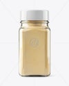 Square Spice Glass Jar with Onion Powder Mockup