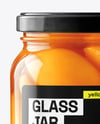 Clear Glass Jar filled Canned Peach Mockup