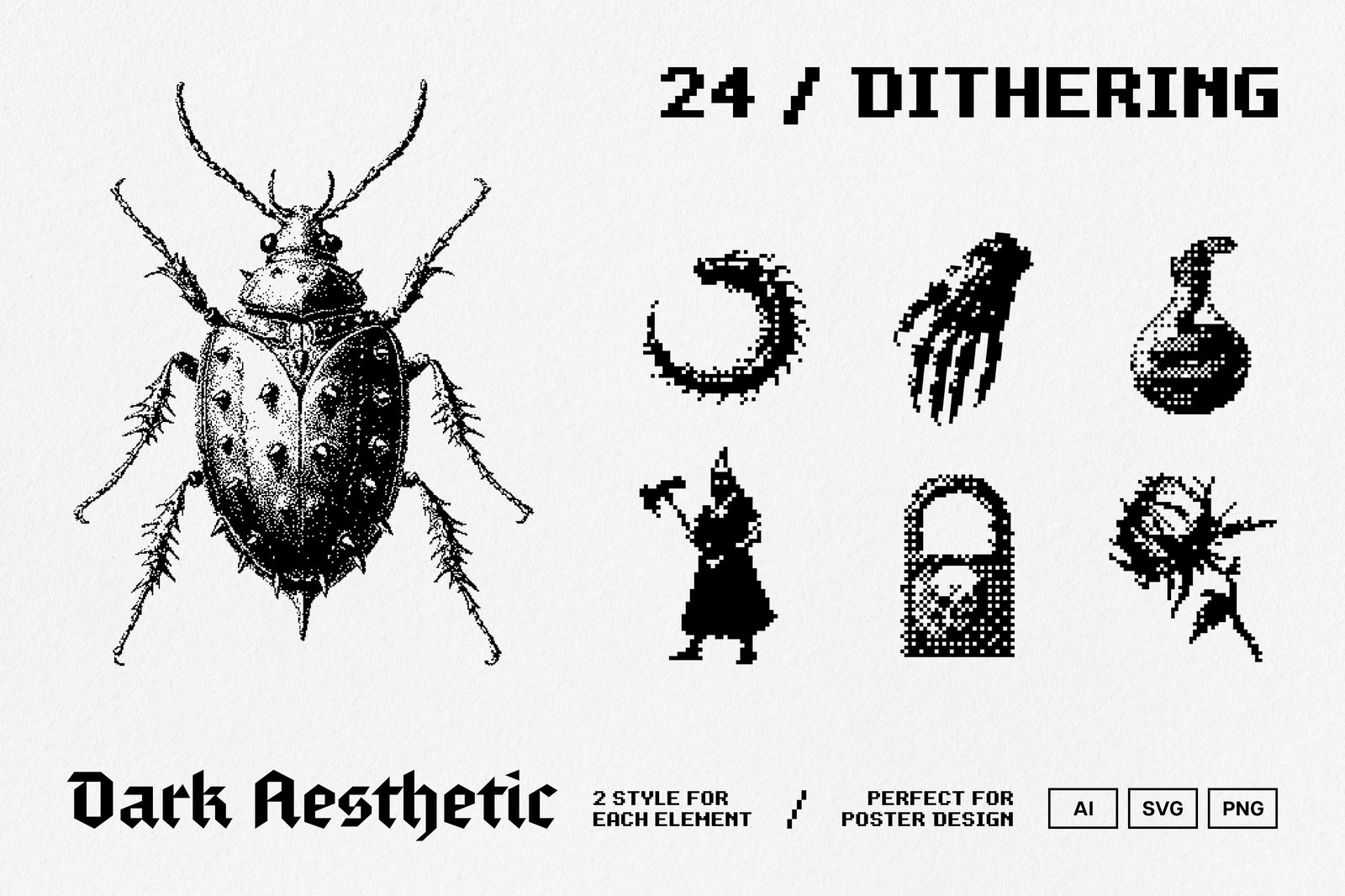 Dark Aesthetic Dithering Graphic Pack Vol.3