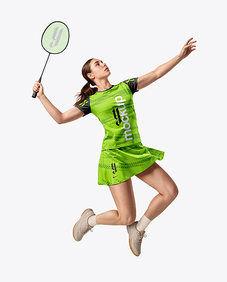 Woman Wearing Badminton Uniform Mockup