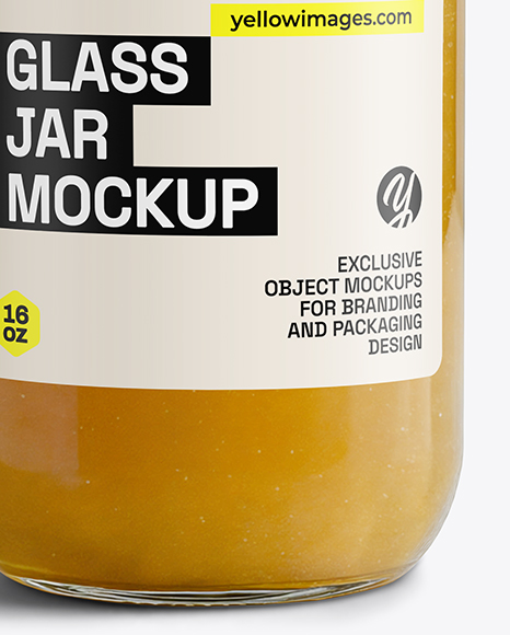 Glass Jar with Chicken Bone Broth Mockup