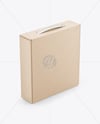Kraft Paper Box with Plastic Handle Mockup
