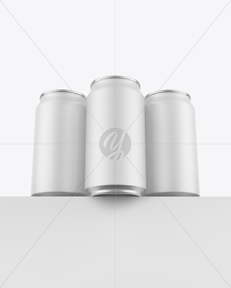 Three Matte Cans Mockup