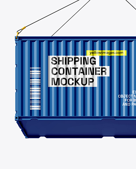 Shipping Container with Slings Mockup