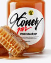 Glass Jar with Rosewood Honey Mockup