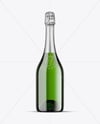 Green Glass Champagne Bottle Mockup