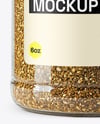 Clear Plastic Jar with Za'atar Spice Mockup