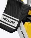 Man Wearing Ice Hockey Goalkeeper Kit Mockup