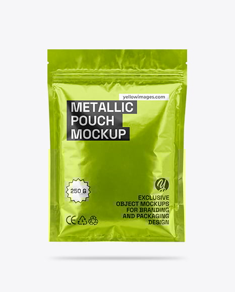 Metallic Sachet with Zip Lock Mockup