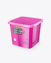 Plastic Food Container with Transparent Lid Mockup