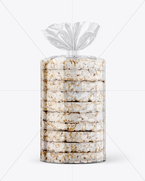 Transparent Package with Puffed Cakes Mockup
