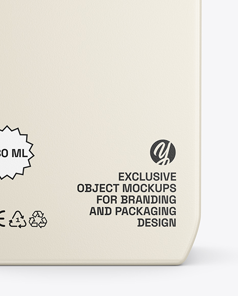 Square Cosmetic Bottle with Cap Mockup