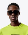 Young Black Man Wearing Oversize Sweatshirt and Shorts Mockup
