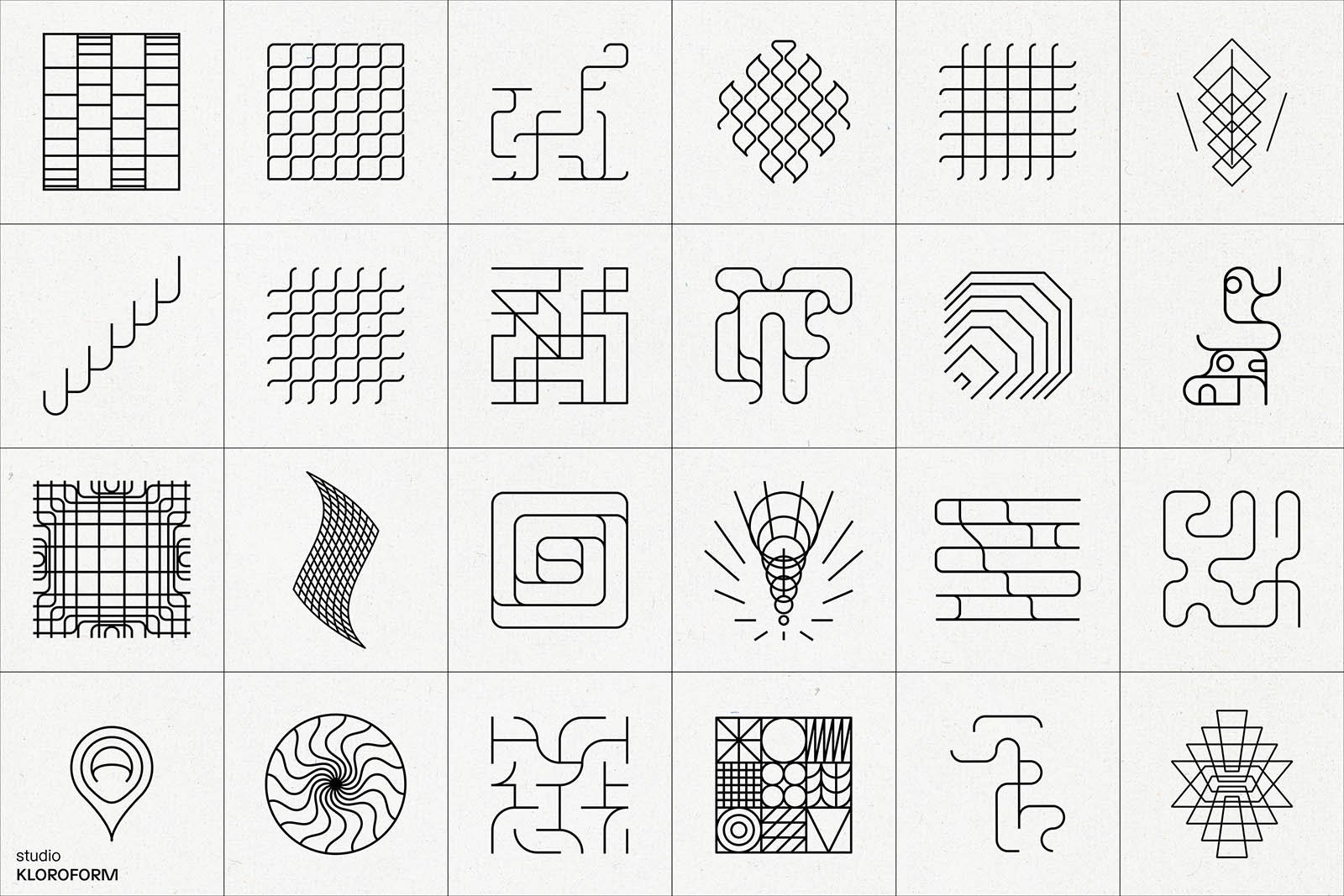 Monozen 3 - 130 line art icons and logo&#039;s
