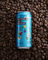 Drink Can on a Stack of Coffee Beans Mockup