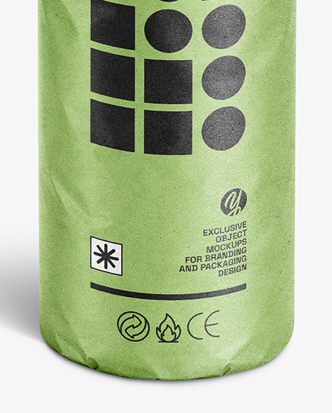 Kraft Paper Round Snack Package Mockup